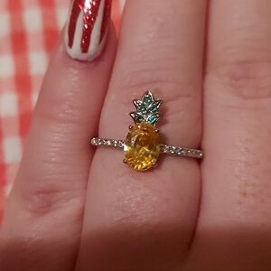 Pineapple-Inspired Yellow and Green Ring